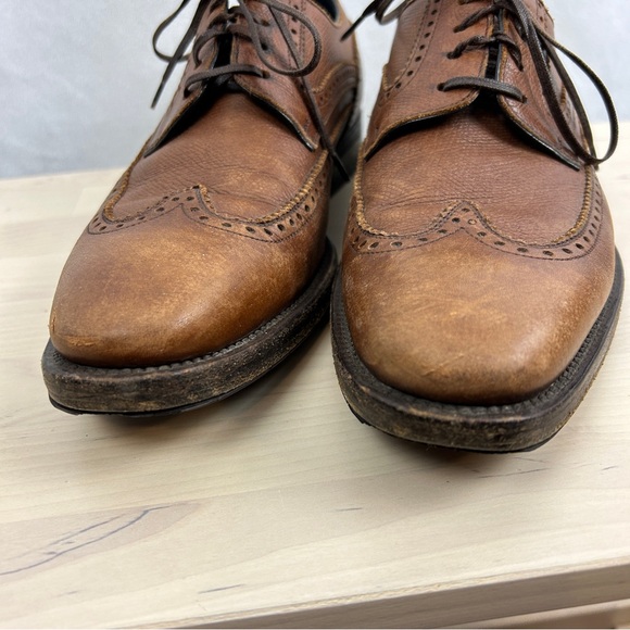 SALVATORE FERRAGAMO‎ Leather Wingtip Lace Up Oxford Brogue Men's Size 5 Brown - Picture 2 of 7